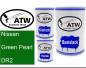 Preview: Nissan, Green Pearl, DR2: 500ml Lackdose + 500ml Klarlack + 250ml Härter - Set, von ATW Autoteile West.